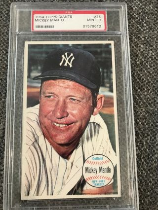 1964 Topps Giants 25 Mickey Mantle York Yankees Hof Psa 9