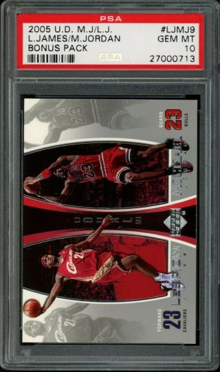 2005 - 06 Michael Jordan Lebron James Upper Deck Ljmj9 Bulls Cavaliers Psa 10