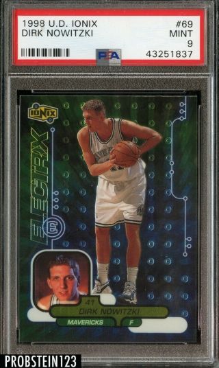 1998 - 99 Upper Deck Ud Ionix 69 Dirk Nowitzki Rc Rookie Mavericks Psa 9