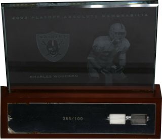 Charles Woodson 2003 Playoff Absolute Memorabilia Glass Display Jersey /100 Al77