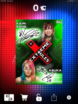 Topps Wwe Slam Asuka & Kairi Sane Extreme Rules Dual Sig Green 47cc (max 75cc)