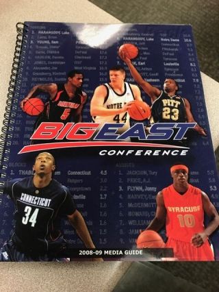 2008 - 2009 Big East Conference Basketball Media Guide - Pitt,  Uconn,  Villanova