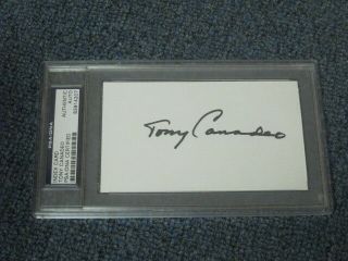 Tony Canadea Autographed 3x5 Index Card Psa Certified Encapsulated 2