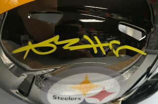 Antonio Brown Signed CHROME Steelers Mini Helmet JSA WITNESSED AUTO 2