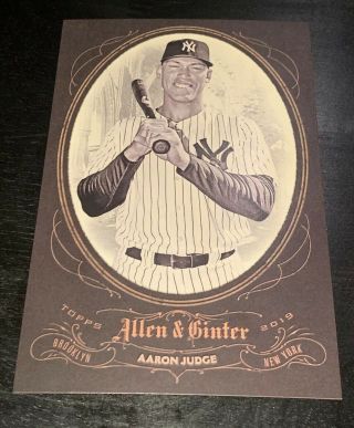 2019 Topps Allen & Ginter Aaron Judge Cabinet Box Top Loader Bl - 10 Jumbo Yankees