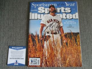 Madison Bumgarner Giants Signed 2014 Si Man Of The Year Beckett Bas