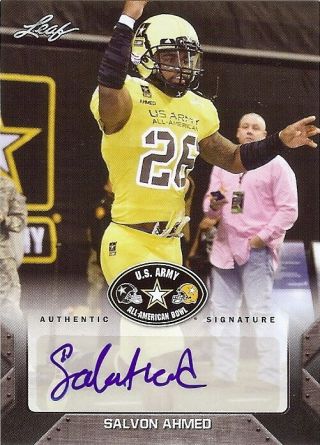 Salvon Ahmed - Washington Huskies 2017 Leaf Army Football Certified Autograph Rc