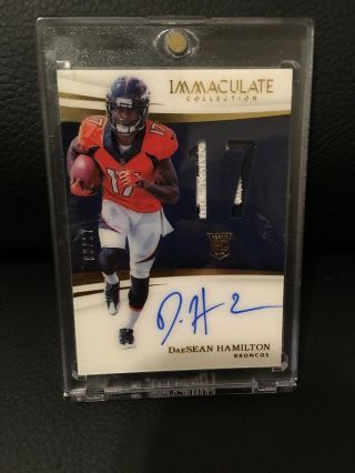 2018 Immaculate Daesean Hamilton Rpa Rookie Numbers 2 Color Auto Patch Ssp 3/17