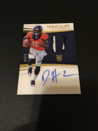 2018 IMMACULATE DaeSEAN HAMILTON RPA ROOKIE NUMBERS 2 COLOR AUTO PATCH SSP 3/17 2