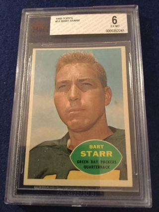 1960 Topps Bart Starr Bvg 6 Card 51 Ex - Mt