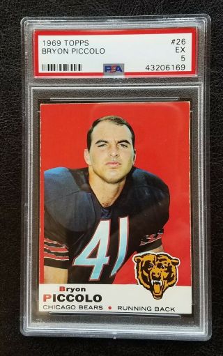 1969 Topps 26 Brian Piccolo Psa 5 (rookie Card) (misspelled As Bryon)