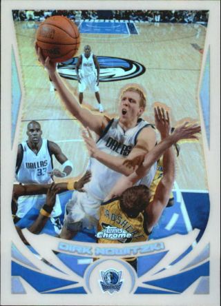 2004 - 05 Topps Chrome Refractors Mavericks Basketball Card 41 Dirk Nowitzki