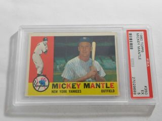 Mickey Mantle 1960 Topps 350 psa 5 EX - Item 3390 2