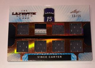 2019 Leaf Ultimate Sports Vince Carter Memorabilia Jersey Patch Card D 13/15