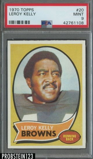 1970 Topps Football 20 Leroy Kelly Cleveland Browns Psa 9