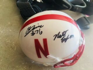 Nebraska Mini - Helmet Signed By C.  Jurgens,  B.  James&m.  Farniok