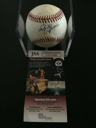 Indians Hall Of Fame Pitching Great Early Wynn " 300 " Signed Romlb - Jsa