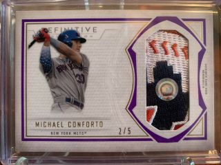 2019 Topps Definitive Michael Conforto Game Patch 2/5