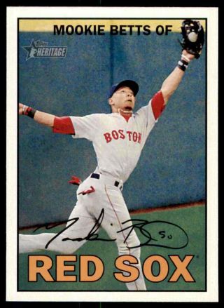 2016 Topps Heritage Action Variation Sp Mookie Betts 469b Boston Red Sox
