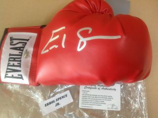 Errol Spence Jr Signed Boxing Glove Leaf Authenticated Auto