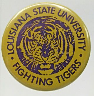 Lsu Louisiana State University Fighting Tigers Football 1.  75 " Pinback Button ^