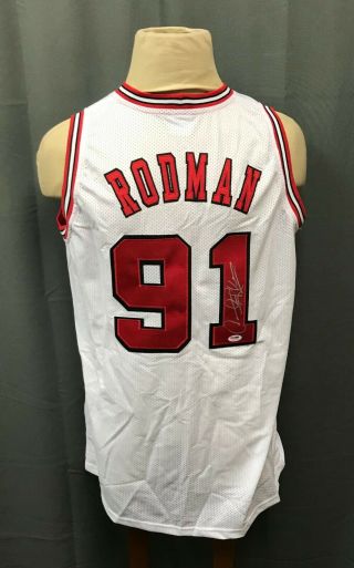 Dennis Rodman 91 Signed Bulls Jersey Autographed Auto Sz Xl Psa/dna Hof