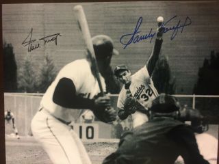Willie Mays And Sandy Koufax 8x10 Signed