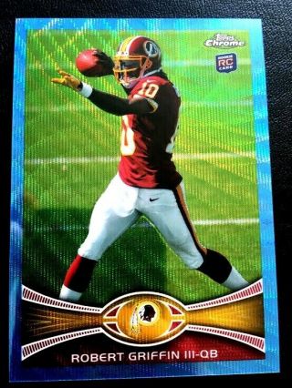 2012 Topps Chrome Blue Wave Refractor Non Auto Robert Griffin Iii Rc Redskins