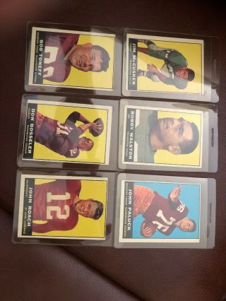 1961 Topps Football 98,  100,  114,  125,  129,  130 Exmint Book $15