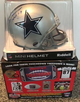 Gil Brandt HOF 19 Autographed Dallas Cowboys Mini Helmet Tristar certification. 4