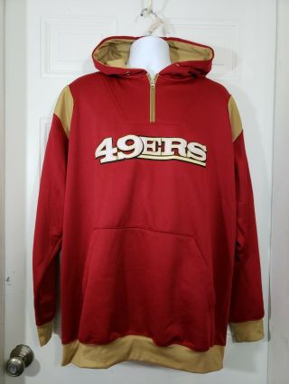 San Francisco 49ers Red/gold Nfl Hoodie By Majestic Men 