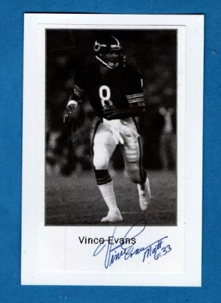 Vince Evans - Chicago Bears Autographed Postcard Sized Photo