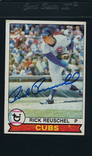 1979 Topps 240 Rick Reuschel Chicago Cubs Signed Auto 8585