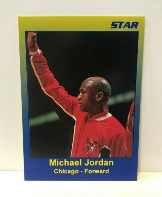 Michael Jordan Star Company Co Waving To The Crowd Yellow / Blue Promo Card