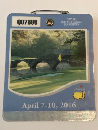 2016 Masters Augusta National Golf Club Badge Ticket Danny Willett Wins Pga