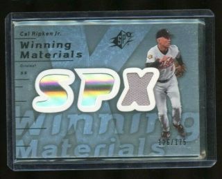 2007 Spx Winning Materials Cal Ripken Jr Game - Jersey Relic /175 Orioles