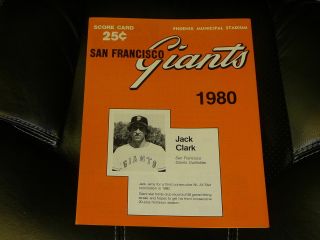 1980 San Francisco Giants Spring Training Baseball Program.  Jack Clark Cover