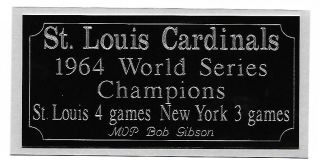St.  Louis Cardinals 1964 World Series Champions Engraving,  Nameplate