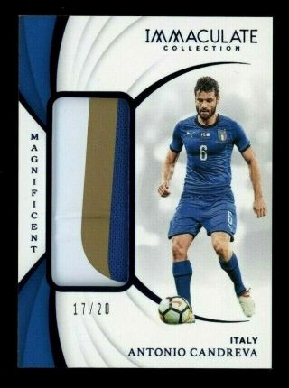 2018 - 19 Immaculate Soccer Sapphire Antonio Candreva Worn Patch 17/20 Italy