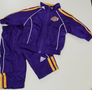 Los Angeles La Lakers Purple Gold Warm Up Track Suit Jacket/pants Baby 6/9 M