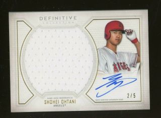 2019 Topps Definitive Shohei Ohtani Angels Game Jersey Auto 2/5