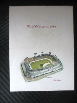 1968 World Champion Detroit Tigers Christmas Card Tiger Stadium