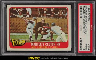 1965 Topps Mickey Mantle World Series Game 3 134 Psa 9 (pwcc)