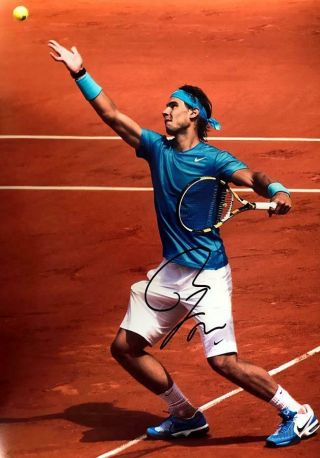 Rafael " Rafa " Nadal Signed 11x17 Photo (tennis) Authentic Autograph /