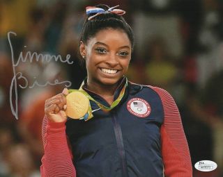 Simone Biles Gymnast Authentic Signed 8x10 Olympic Gold Medalist Jsa Aa78372