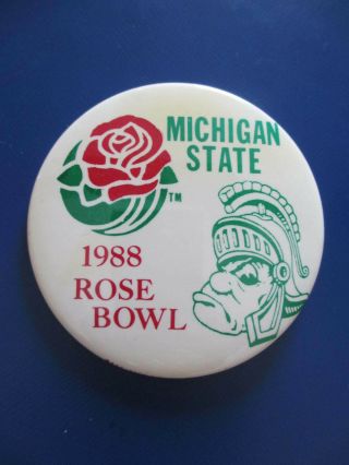Vintage 1988 Michigan State Spartans Vs.  Rose Bowl 3 " Pinback Button
