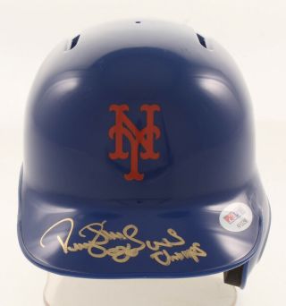 Darryl Strawberry Signed York Mets Mini Batting Helmet Inscribed " 86 Ws Cham