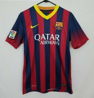 Nike Drifit Fc Barcelona Soccer Jersey Mens Small Striped Neymar Jr 11 Qatar