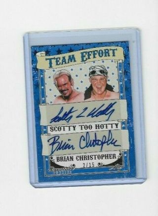 Scotty Too Hotty Brian Christopher 2016 Leaf Originals Wrestling Dual Auto 2/15