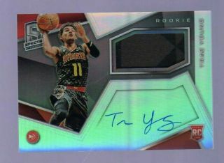 2018 - 19 Panini Spectra.  Trae Young Auto Autograph Jersey 110/299.  Read